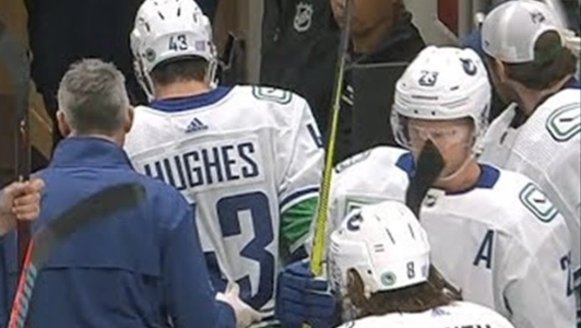 Vancouver Canucks captain heads down the tunnel in pain against the Winnipeg Jets