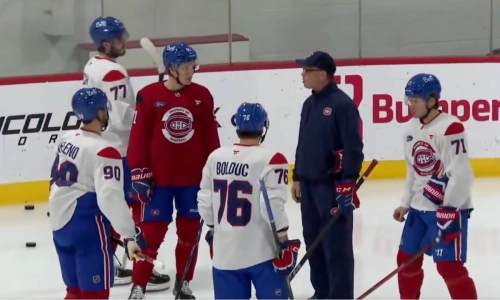 Canadiens training in Brossard with Marc Bureau