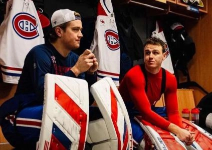 Photo of Samuel Montembeault and Jakub Dobes