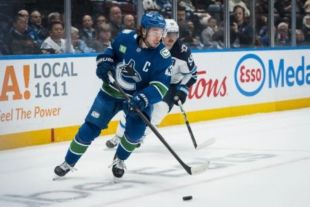 Vancouver Canucks captain Quinn Hughes. Vancouver Canucks captain Quinn Hughes.