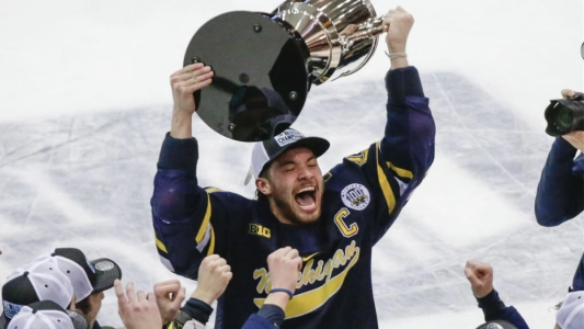 Nolan Moyle in action with the Michigan Wolverines