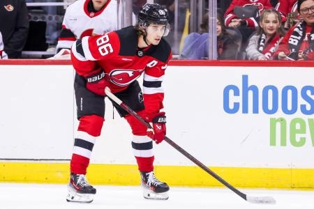 Devils forward Jack Hughes