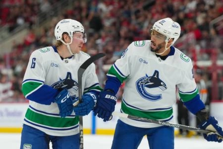 Brock Boeser and Evander Kane with the Vancouver Canucks.