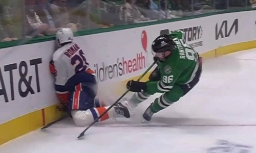 Alexander Romanov collision with Mikko Rantanen Alexander Romanov collision with Mikko Rantanen