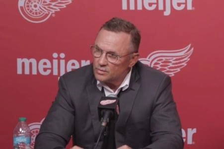 Detroit Red Wings GM Steve Yzerman in a press conference.
