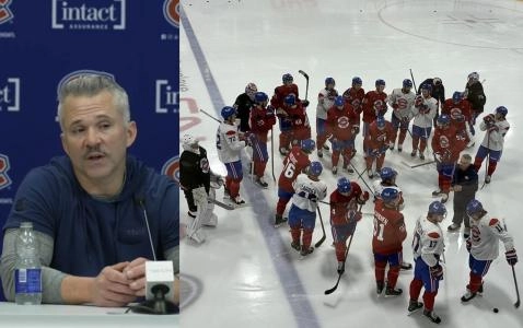 Photo of Martin St-Louis (left) Canadiens in Brossard (right)