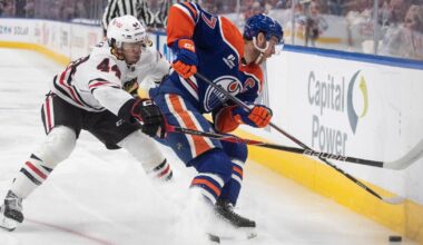 Bouchard scores in OT to give Oilers 3-2 win against Blackhawks | National Sports
