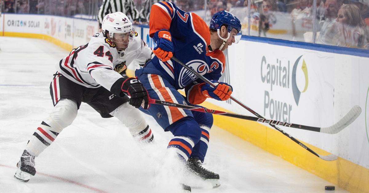 Bouchard scores in OT to give Oilers 3-2 win against Blackhawks | National Sports