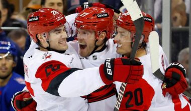 Kochetkov stops 25 shots in season debut in the Hurricanes' 3-0 victory over the Rangers |