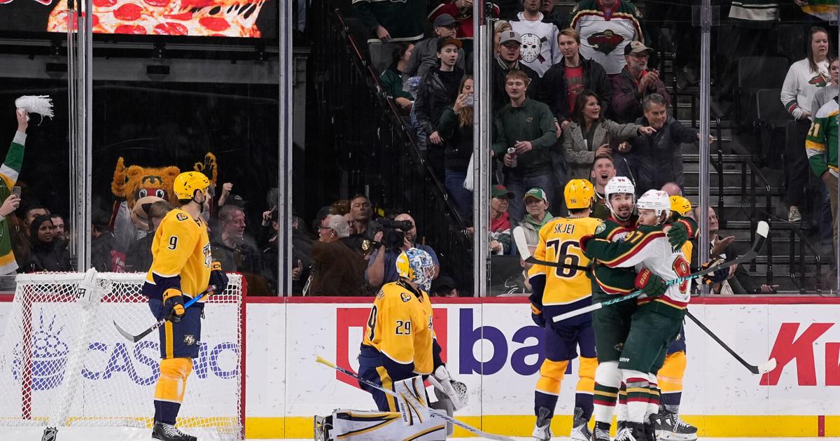 Johansson scores in OT with goal off its moorings in Wild's 3-2 victory over Predators | Ap Sports News