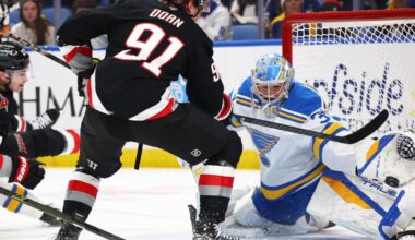 Hofer makes 28 saves and Joseph scores short-handed as Blues blank Sabres 3-0 | Sports