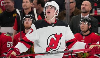 Simon Nemec scores 3rd goal of game in OT as Devils top Blackhawks 4-3 | Sports