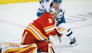 Wolf makes 16 saves for his 1st shutout of the season in Flames' 2-0 win over Sharks | Sports