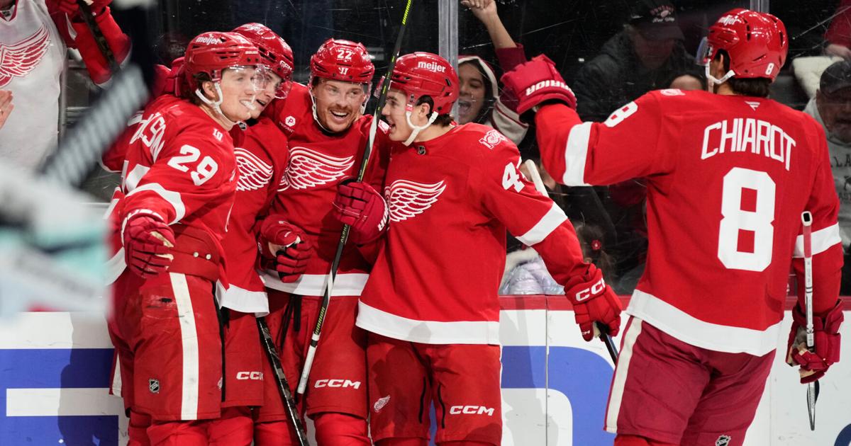 Red Wings rookie Nate Danielson has goal and assist for first NHL points in 4-2 win over Kraken |