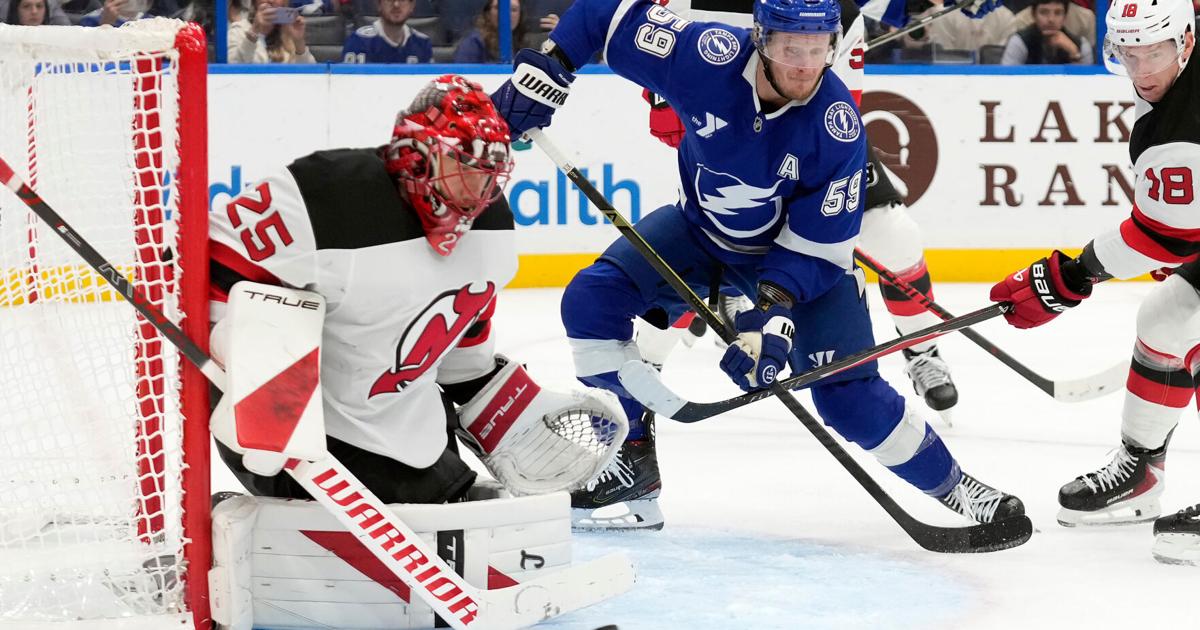 Jake Guentzel's 8th career hat trick powers Lightning to 5-1 victory over Devils | Olympics