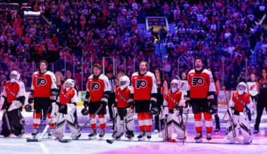 Flyers set franchise record with 3 goals in 26 seconds and beat Devils 6-3 on Bernie Parent Tribute |