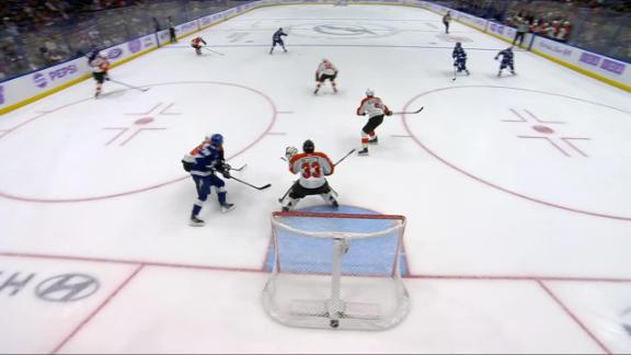 Vasilevskiy makes 20 saves, Hagel has 2 goals and an assist in Lightning's 3-0 win over Flyers
