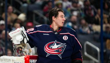 Merzlikins 'lost it' on stick smash in Blue Jackets' loss to Islanders