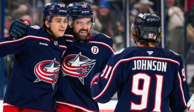 Kent Johnson needs to win more battles for Columbus Blue Jackets
