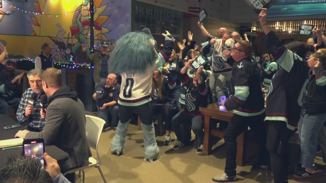 Kraken's Buoy spreads cheer in Spokane during Road Show Series