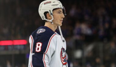 Zach Werenski, potential USA defenseman, leaves game with injury
