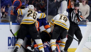 Islanders jump Nikita Zadorov after Bruin roughs up Matthew Schaefer