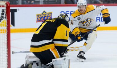Predators lose 4-0 to Penguins on Sergey Murashov's first career win