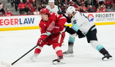 Wings rookie Danielson scores first NHL goal in win over Kraken