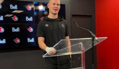 Ottawa Senators captain Brady Tkachuk resumes skating with teammates