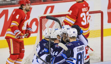 Three takeaways as Honzek leaves game early for Flames