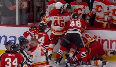Flames and Hawks explode for 10 misconducts in buzzer-beater mayhem