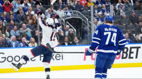 Adam Fantilli scored twice in his hometown, including the overtime winner, in Columbus' 3-2 defeat of the Toronto Maple Leafs on Thursday night.