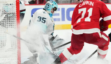 Red Wings rookie Nate Danielson has goal and assist for first NHL points in 4-2 win over Kraken