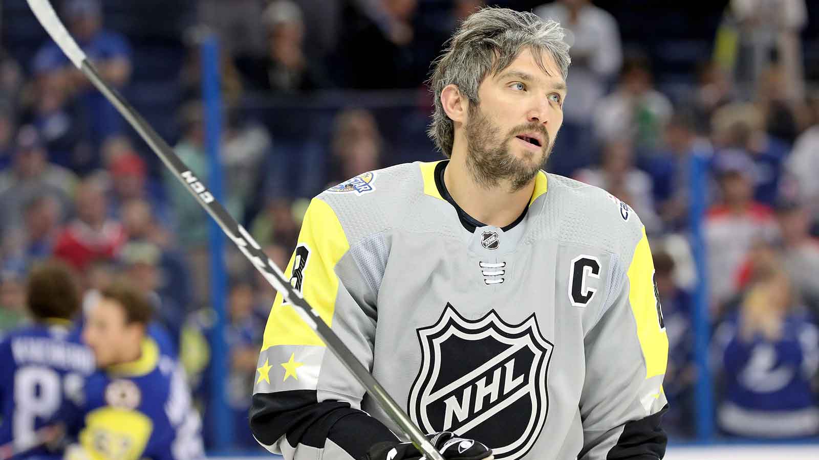 Washington Capitals goaltender Logan Thompson (48) celebrates with Capitals defenseman Trevor van Riemsdyk (57) after their game against the Edmonton Oilers at Capital One Arena.