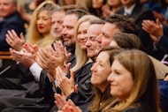 Newly appointed judges of the Texas business courts clap during the official swearing in...