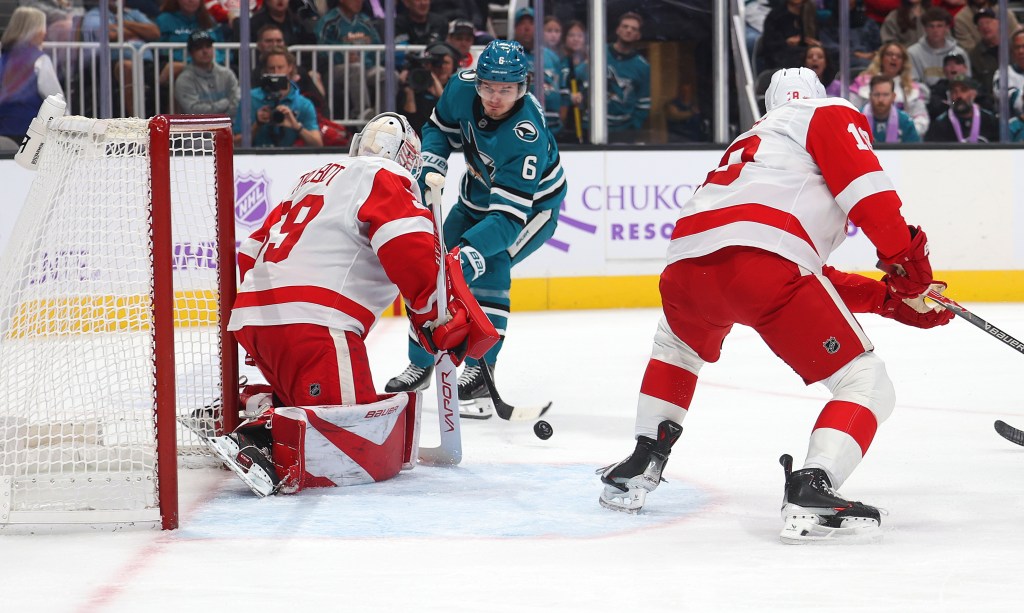 San Jose Sharks, Sam Dickinson, lose to Detroit Red Wings in shootout