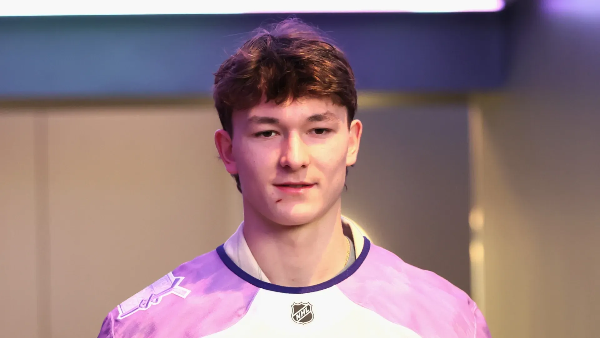 Matthew Schaefer #48 of the New York Islanders