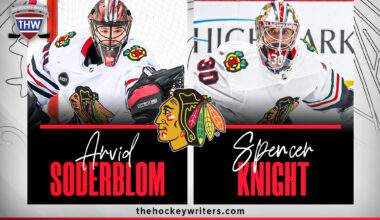 Arvid Soderblom and Spencer Knight Chicago Blackhawks