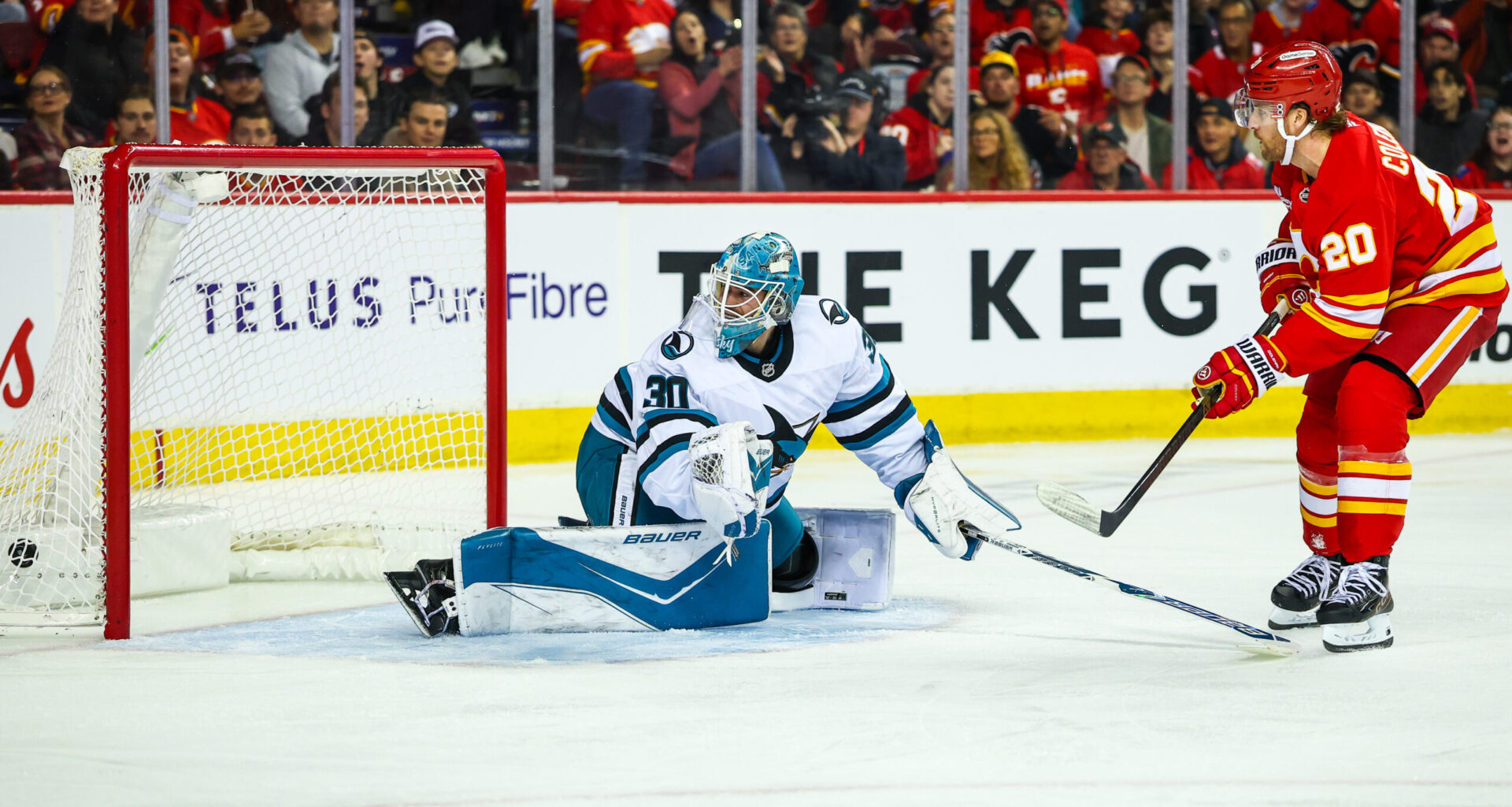 Flames Beat Sharks 2-0 For Dustin Wolf's 1st Shutout of the Season - The Hockey Writers - Calgary Flames