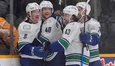 Boeser scores late OT winner as Canucks beat Predators