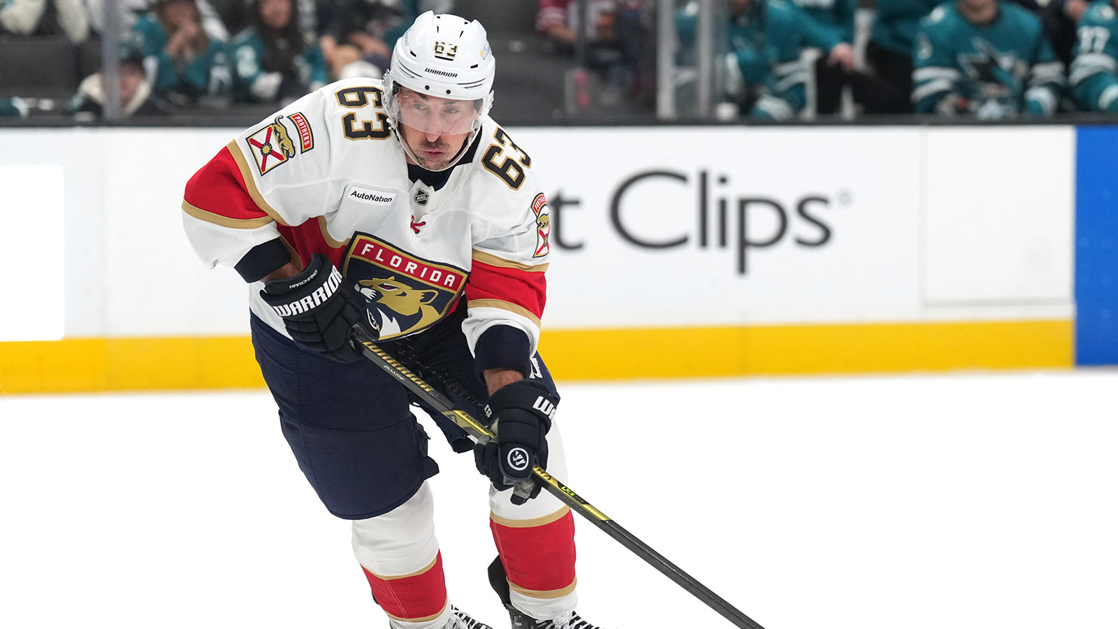 Florida Panthers left wing Brad Marchand (63) during the third period against the San Jose Sharks at SAP Center at San Jose.