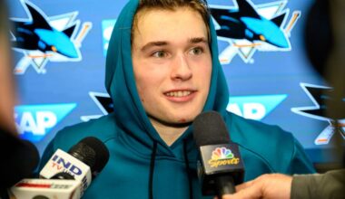 Sharks Locker Room: Celebrini, San Jose Show “Good Moment of Growth”