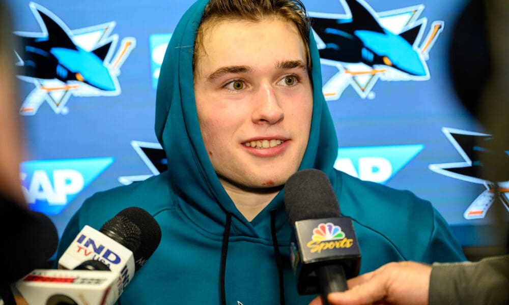 Sharks Locker Room: Celebrini, San Jose Show “Good Moment of Growth”