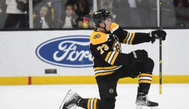 Charlie McAvoy #73 skating for the Boston Bruins
