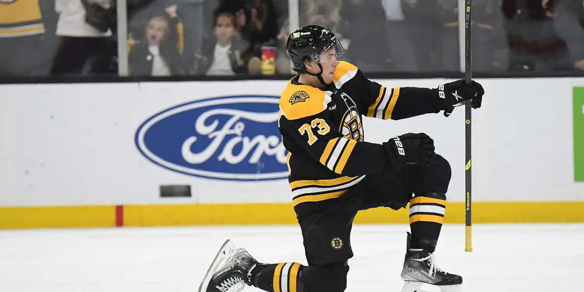 Charlie McAvoy #73 skating for the Boston Bruins