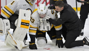Charlie McAvoy injury update after Bruins star takes puck to face in Montreal – NBC Sports Boston