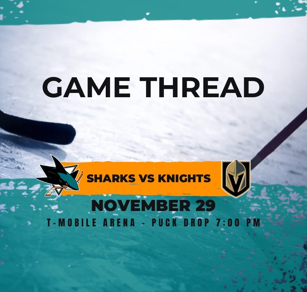 Sharks at Golden Knights game 26: Lines, game thread and how to watch