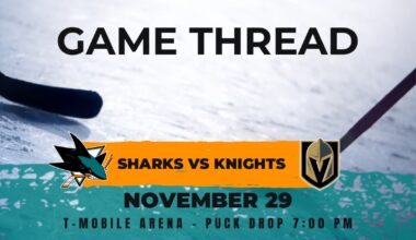 Sharks at Golden Knights game 26: Lines, game thread and how to watch
