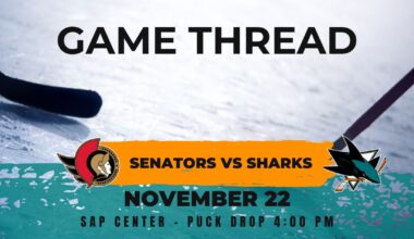Senators at Sharks game 22: Lines, game thread and how to watch