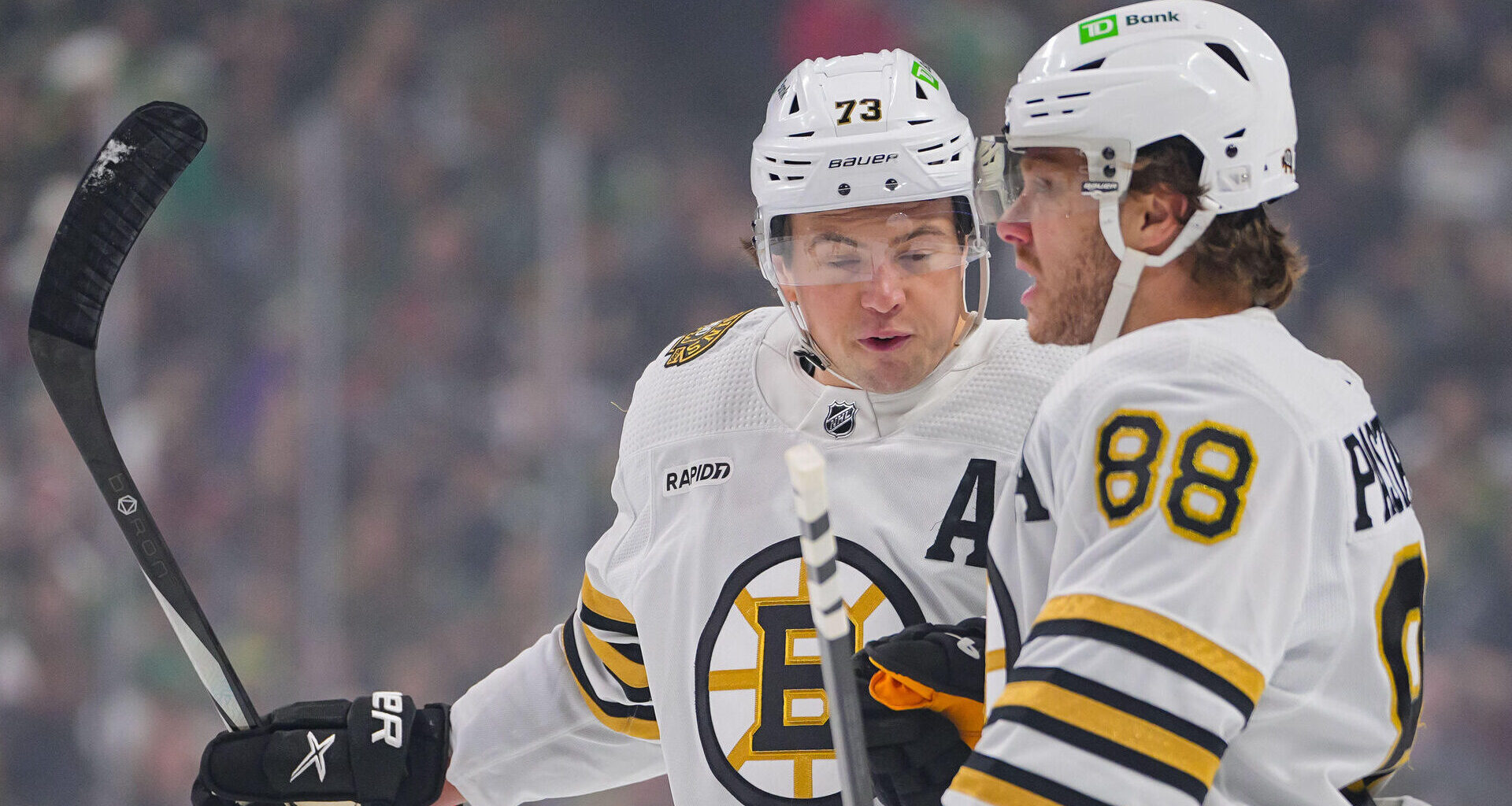 Charlie McAvoy, David Pastrnak Rep Patriots Jerseys Before Senators Clash